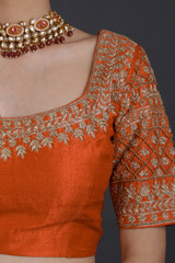 Orange Banarasi Lehengauntitled (6 of 9)